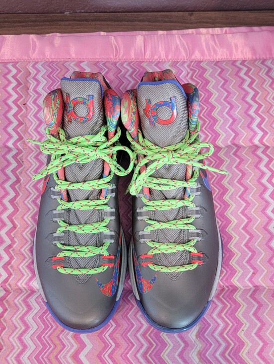 Nike KD V 5 Splatter Basketball Shoes Men\'s Size 8 Gray Multi-Color 554988-007 main image 14